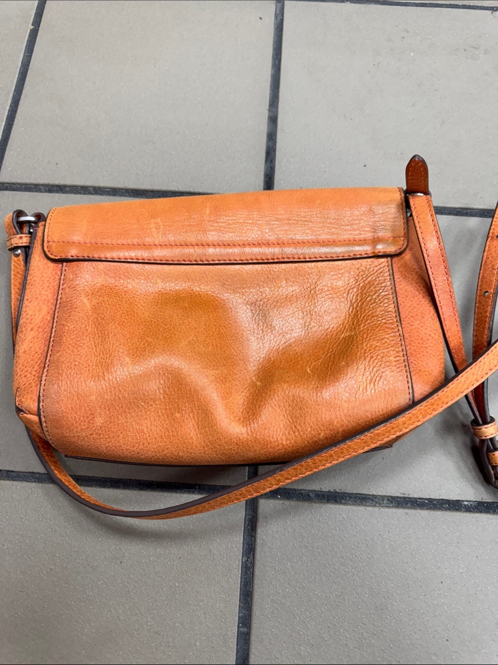 Frye Orange Leather Flap Crossbody - Picture 6 of 8